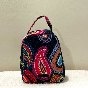 Vera Bradley Lunch Bunch Bag in Cotton with ID window.  Bright Paisley Pattern!!